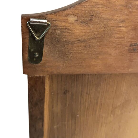 VTG Wood Recipe Box Hinged Lid "Recipes" In Black Letters Wall Mount Or Counter - Picture 5 of 11